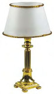 Brass Column Table Lamp - Crystal