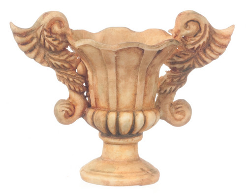 Dollhouse City - Dollhouse Miniatures Wingled Angel Urn Set - Aged