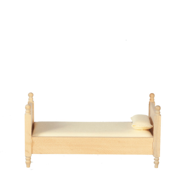 Bed with White Cover - Unfinished