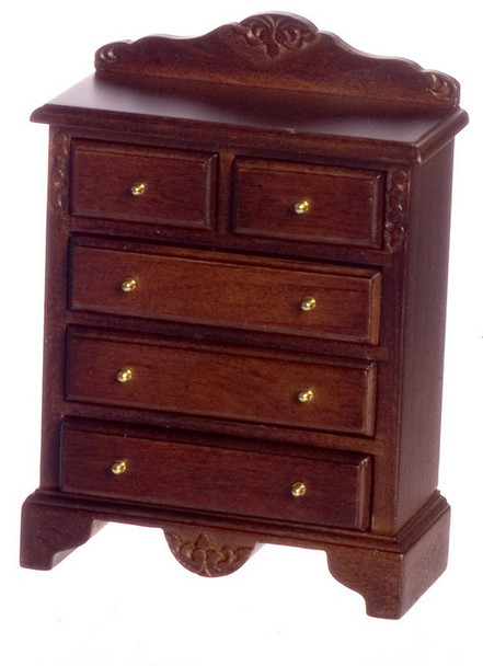 Dollhouse City - Dollhouse Miniatures Chest of Drawers - Walnut
