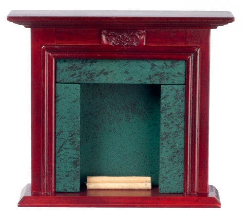 Dollhouse City - Dollhouse Miniatures Fireplace - Mahogany