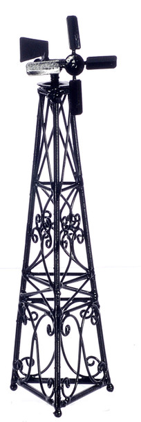 Dollhouse City - Dollhouse Miniatures Windmill on Stand - Black