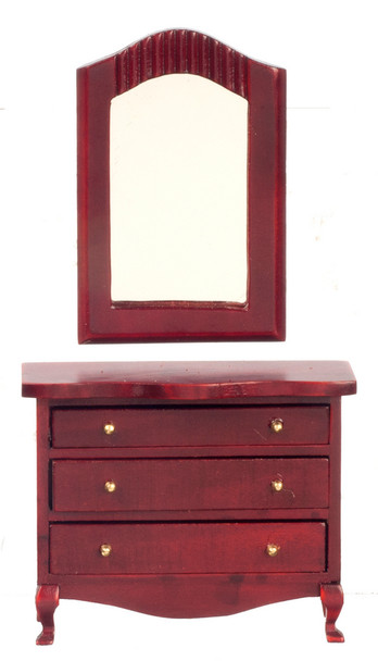 Low Dresser with Mirror - Mahogany