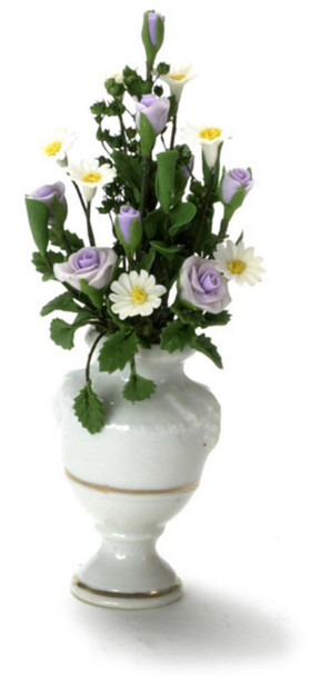 Dollhouse City - Dollhouse Miniatures Arrangement - Purple and White