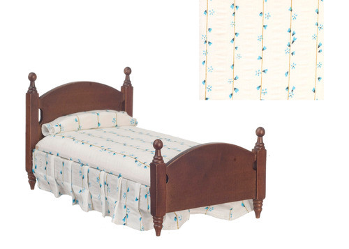 Single Bed with White Dots - Walnut