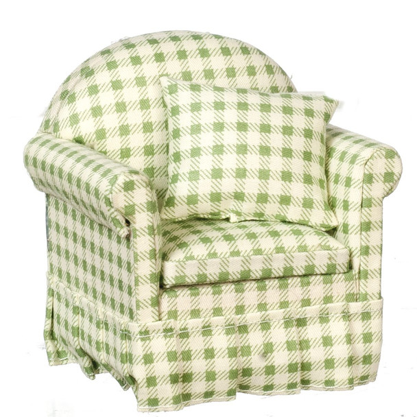 Chair with Pillows - Green - White