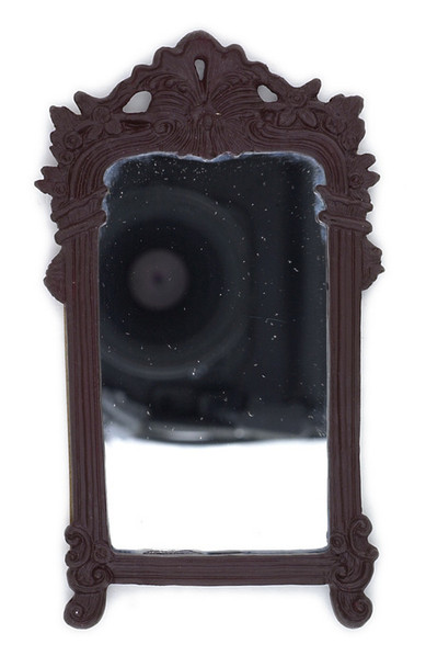 Dollhouse City - Dollhouse Miniatures Mirror in Frame - Large and Mahogany