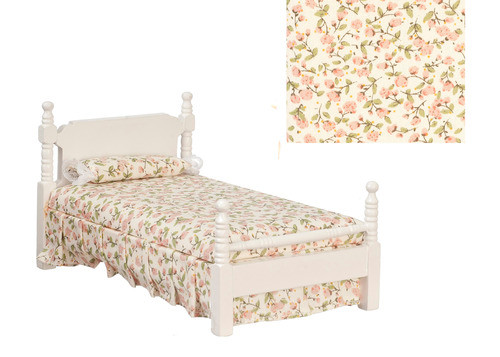 Single Bed - Pink Floral and White