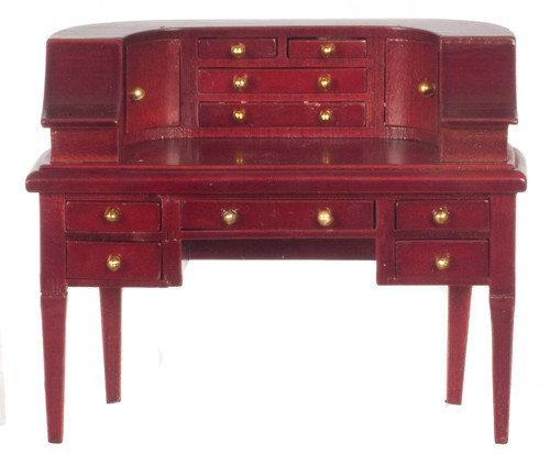 Dollhouse City - Dollhouse Miniatures Carlton Desk - Mahogany