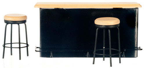 1950's Counter - Black and Oak