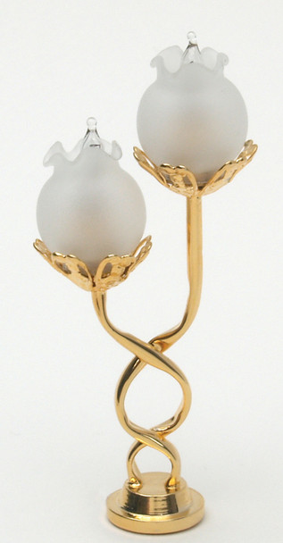 Twisted Lamp - Frosted Floral Shades