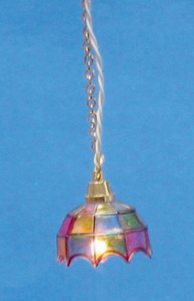 Dollhouse City - Dollhouse Miniatures Colored Tiffany Hanging Lamp