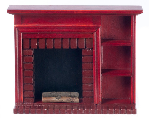 Fireplce with Shelves - Mahogany