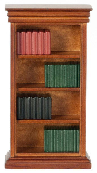 Dollhouse City - Dollhouse Miniatures Bookshelf with Books - Walnut