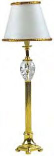 Brass Column Floor Lamp - Crystal