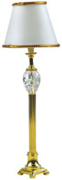 Brass Column Floor Lamp - Crystal