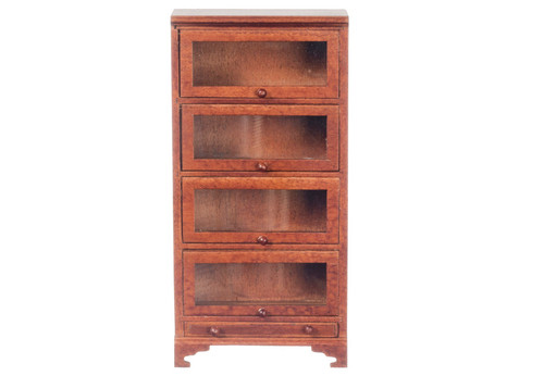 Bookcase Four Glass Doors - Walnut