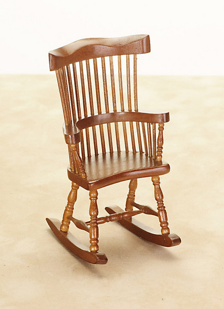 Dollhouse City - Dollhouse Miniatures Windsor Rocker - Walnut