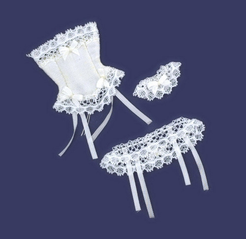 Dollhouse City - Dollhouse Miniatures White Corset and Garter Belt