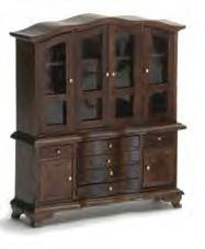 Hutch With Glass Doors - Mahogany