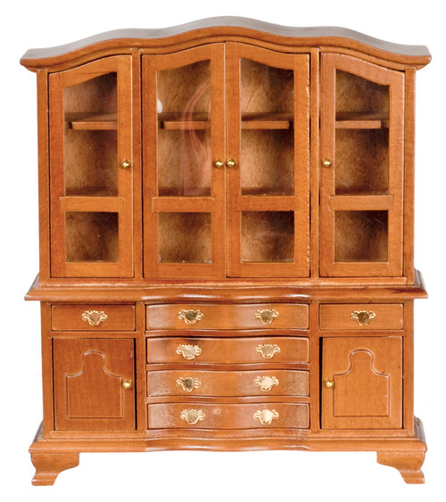Hutch With Glass Doors - Mahogany