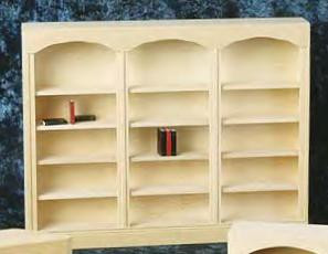 3-Unit Bookcase - Unfinished and Fully Shelved