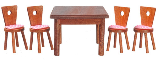 Square Table and 4 Chairs - Walnut