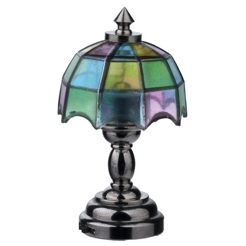 LED Nickel Tiffany Table Lamp