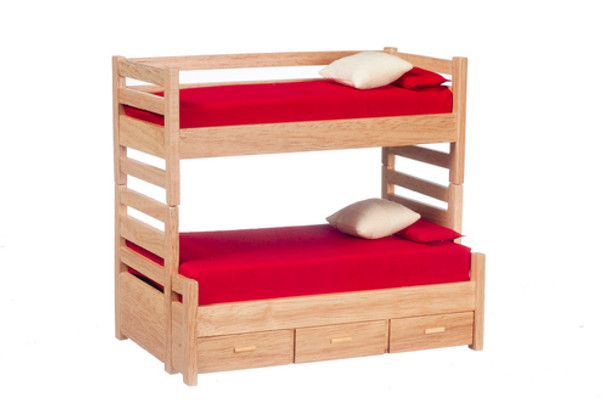 Bunk Bed with Trundle - Oak