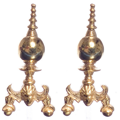 Dollhouse City - Dollhouse Miniatures Georgian Andirons Set - Black