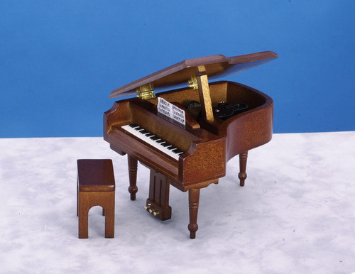 Dollhouse City - Dollhouse Miniatures Piano Bench - Walnut