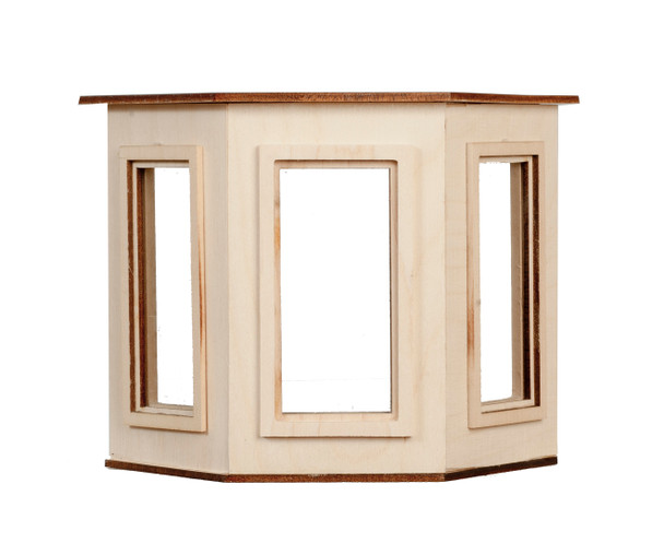 Dollhouse City - Dollhouse Miniatures Small Bay Flat Top  1 Pane Window