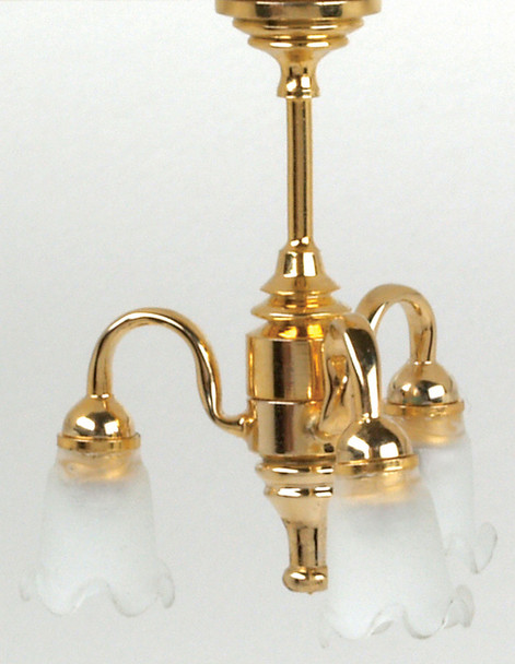 3-Arm Frosted Tulip Chandelier