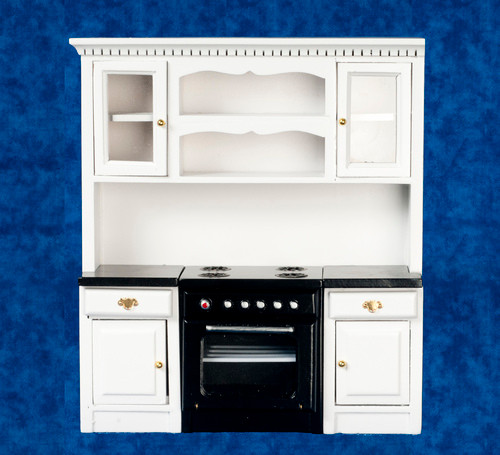 Kitchen Stove in Counter with Cabinet - White