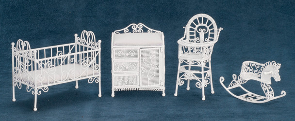 Dollhouse City - Dollhouse Miniatures Nursery Set - White