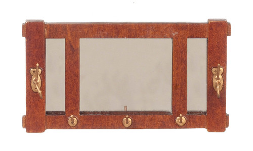 Mission Mirror with Hooks - Walnut
