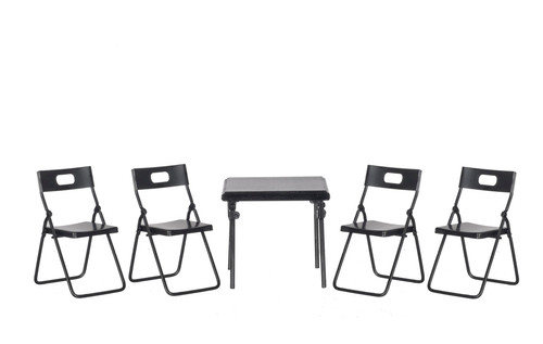 Folding Table and Chairs - Black