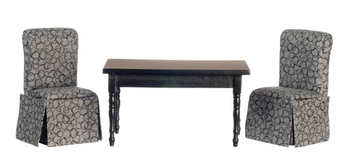 Black Table and 2 Slipper Chair