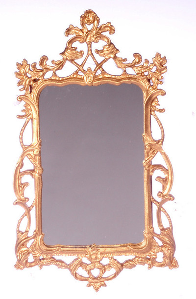 Dollhouse City - Dollhouse Miniatures Victorian Mirror - Gold Plated