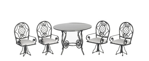 Round Table and Chair Set - Black