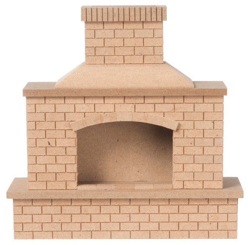 Wood Brick OUtdoor Fireplace
