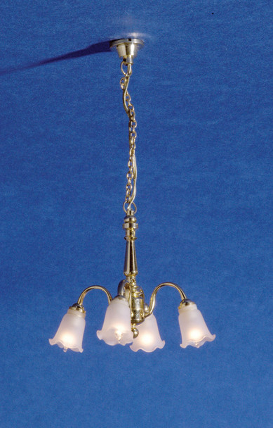 4 Down-Arm Frosted Tulip Chandelier