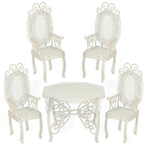 Tea Table Set - White Wire
