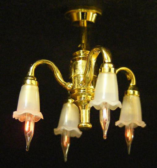 4-Down Arm Tulip Chandelier