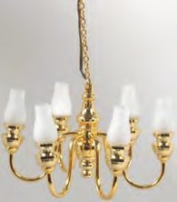 6-Arm Frosted Chimney Chandelier