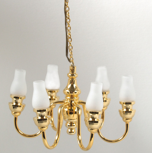 6-Arm Frosted Chimney Chandelier