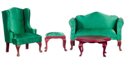Queen Anne Living Room Set - Green