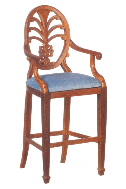 Hepplewhite Bar Stool - Walnut