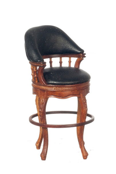 Bar Stool - Black and Walnut