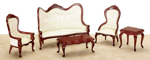 Victorian Living Room Set - White and Mahogany